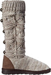 MUK LUKS WOMEN'S JAMIE CROCHETTE FLAT KNIT FASHION BOOTS sz 10 NATURAL 17287-101