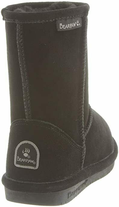 BEARPAW KIDS EMMA YOUTH SHEEPSKIN PULL ON WINTER BOOT sz 3 M BLACK II 608Y