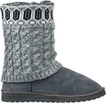 MUK LUKS WOMEN'S CHERYL FLAT SWEATER KNIT FASHION BOOTS 11 LIGHT GREY 16760 050