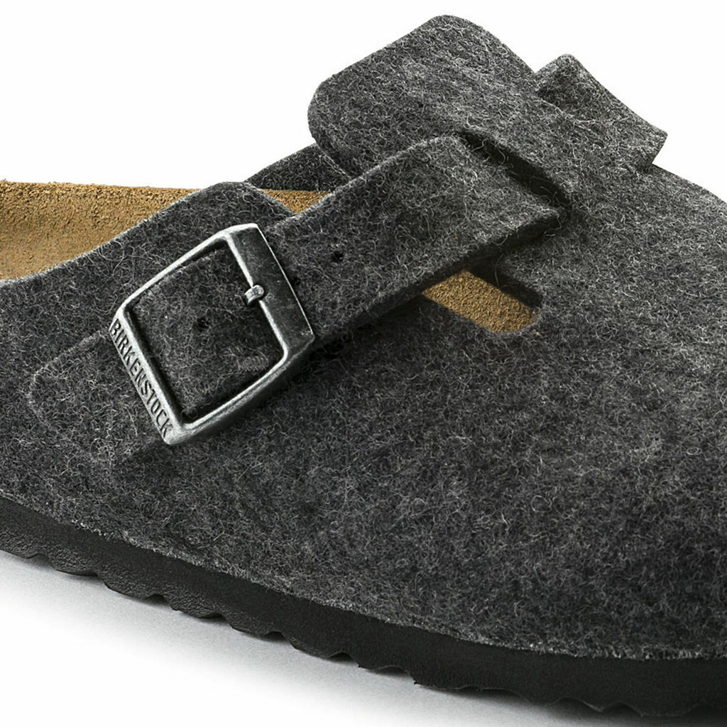 NEW BIRKENSTOCK MEN BOSTON CLOG ANTHRACITE WOOL NARROW WIDTH 160373 FREE SHIP