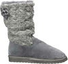 MUK LUKS WOMEN'S SKYLAR MID CALF KNIT PULL ON FASHION BOOT sz 8 GREY 1000015 020