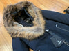 NEW MACKAGE TRISH BLACK DOWN PARKA WOMAN COAT DWR INSULATED FUR HOOD FREE SHIP