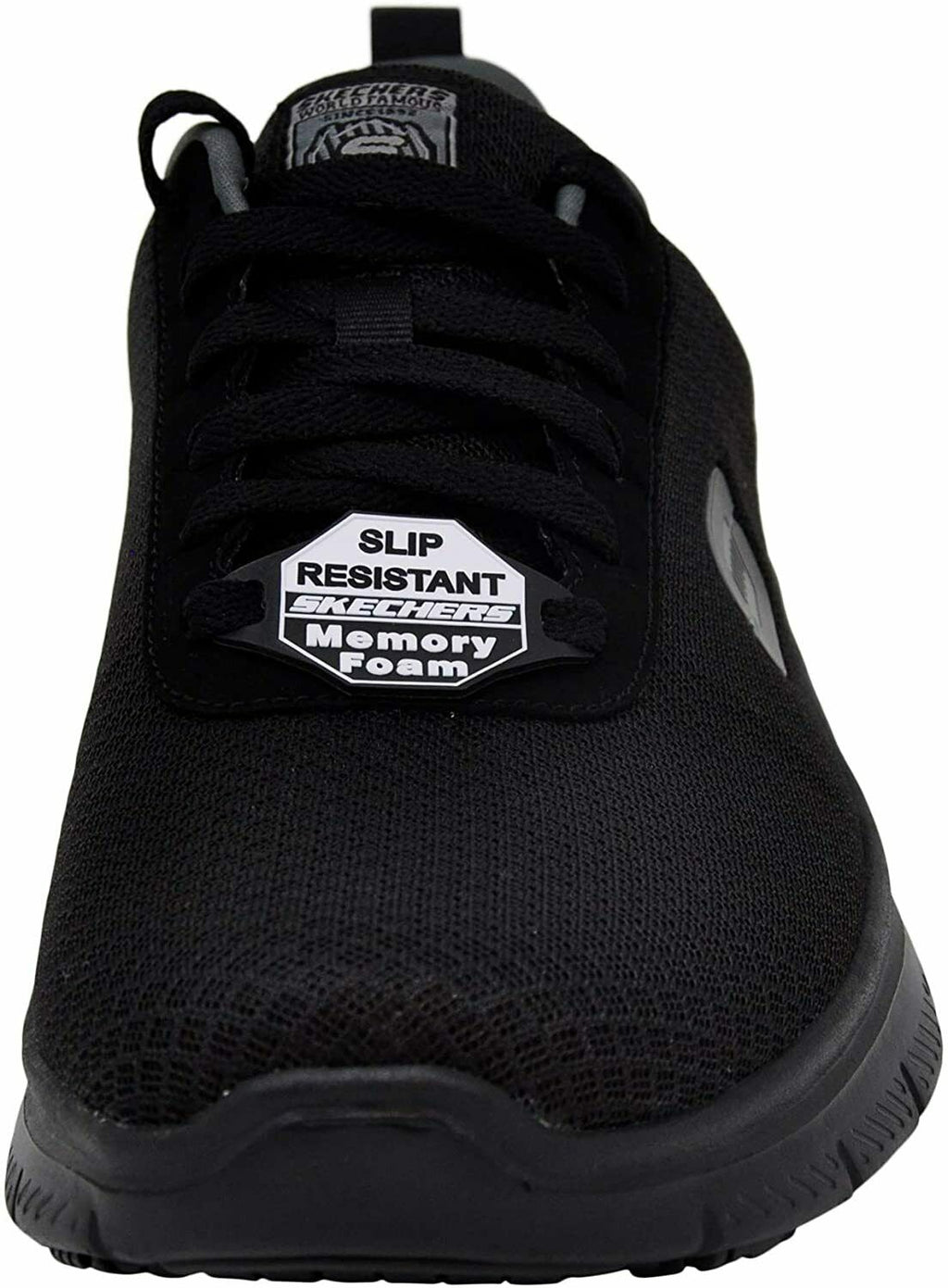 SKECHERS MEN'S RELAXED FIT FLEX ADVANTAGE BENDON WORK SHOES BLACK CHARC sz 13