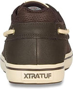 XTRATUF MEN'S FINATIC II LEATHER DECK SHOES CHEVRON sz 8 M CHOCOLATE TAN 22306