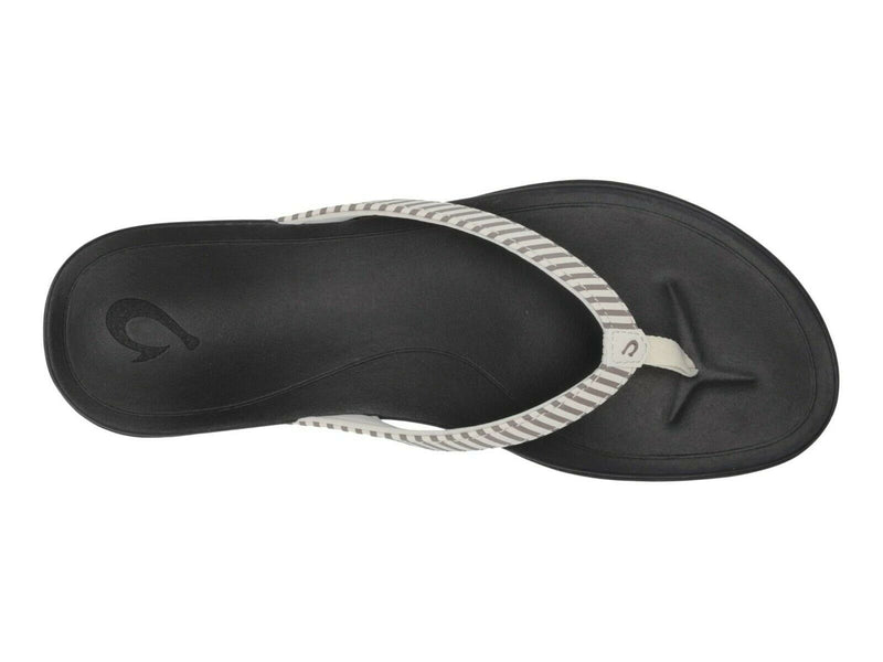 NEW OLUKAI HOOPIO WOMENS FLIP FLOP SANDAL BONE DUSK CLOUD STRIPE FREE SHIP