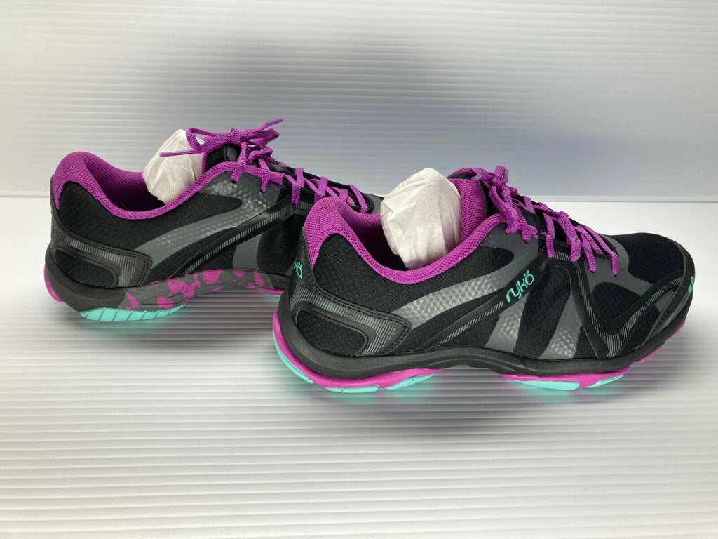 RYKA WOMEN'S INFLUENCE TRAINING RUNNING SNEAKERS BLACK PLUM AQUA  sz 8 M FITNESS