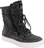 MUK LUKS WOMENS JACEY ANKLE BOOT BLACK WATER REISTANT FAUX SUEDE BLOCK HEEL