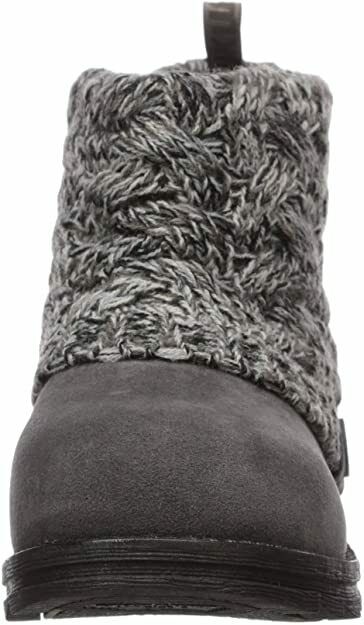 MUK LUKS WOMEN'S PATTI CABLE KNIT CUFF FLAT FASHION BOOTS sz 7 EBONY 17096 002