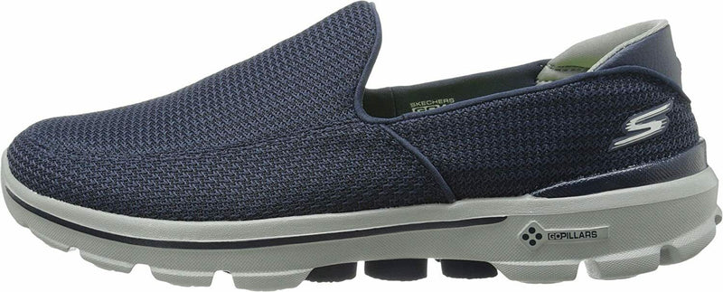 SKECHERS MENS GO WALK 3 WALKING SLIP-ON CASUAL SNEAKERS  sz 11 NAVY GRAY 53980