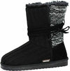 MUK LUKS WOMEN'S CLEMENTINE FLAT PULL ON FASHION BOOT sz 8 BLACK GREY MARL 15024