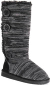 MUK LUKS WOMEN'S LIZA SLIPPER BOOTS KNIT UPPER  sz 7 SHADOW,  EBONY MARL 16759