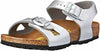 BIRKENSTOCK KIDS RIO METALLIC SANDAL sz EU 28 US 10-10.5 NARROW SILVER 731483