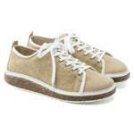 NEW BIRKENSTOCK WOMENS SANTA CRUZ LACE UP SHOE SNEAKER JUTE SAND WHITE 1016275