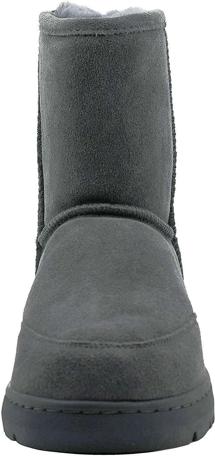 BEARPAW MENS PATRIOT WARM WINTER SHORT FAUX FUR BOOTS sz 10.5 M CHARCOAL 1693M