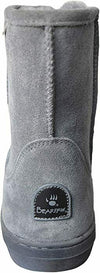 BEARPAW MEN'S PATRIOT SUEDE FAUX FUR SHORT SNOW BOOTS sz 8.5 M CHARCOAL 1693M