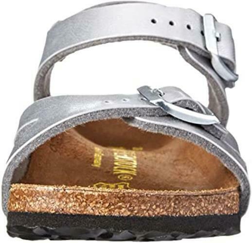 BIRKENSTOCK KIDS RIO METALLIC SANDAL sz EU 28 US 10-10.5 NARROW SILVER 731483