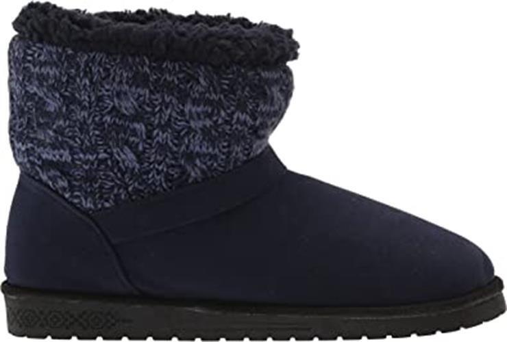 MUK LUKS WOMEN'S ALYX FLAT ANKLE PULL ON FASHION BOOTS sz 6 NAVY 15023-410