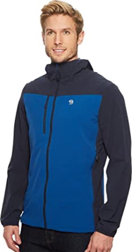 MOUNTAIN HARDWEAR MEN'S SUPER CHOCKSTONE HOODED JACKET sz M BLUE, BLACK, OM0389