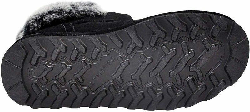 BEARPAW WOMEN'S KOKO PULL ON SHEEPSKIN COMFORT BOOTS sz 10 M BLACK GREY 2012W