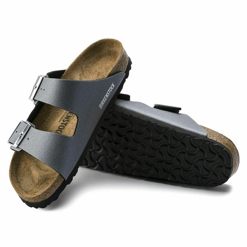 NEW BIRKENSTOCK WOMENS ARIZONA NARROW WIDTH ICY ANTHRACITE BIRKO FLOR 1014285