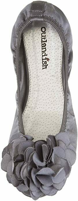 OUTLANDISH WOMEN'S POPPY SLIP ON BALLET FLAT SHOES 9.5 M PEWTER 148165