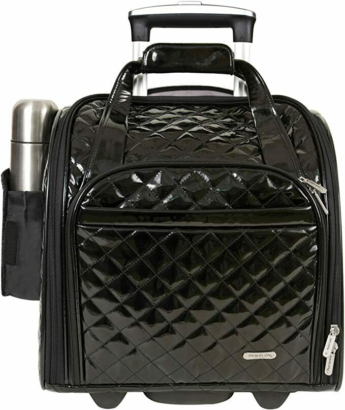 TRAVELON WHEELED UNDERSEAT CARRY ON WITH BACK UP BAG / BLACK 14545 500