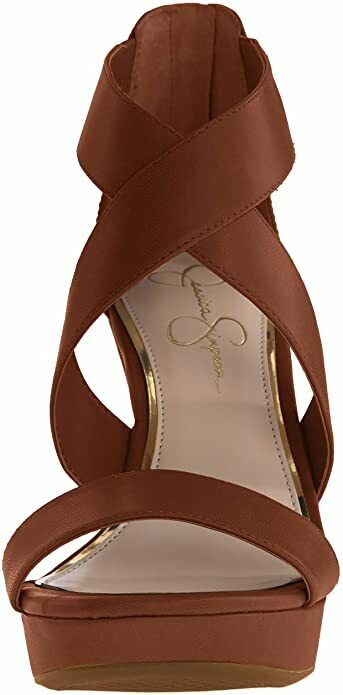 JESSICA SIMPSON WOMENS JINXXI PLATFORM WEDGE SANDALS 9 M LIGHT LUGGAGE JS-JINXXI