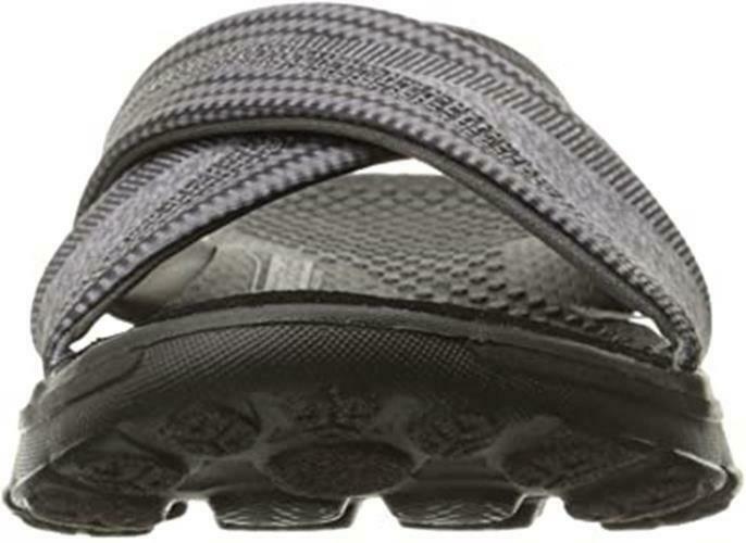 SKECHERS WOMEN PERFORMANCE GO WALK MELLOW FLIP FLOP SANDAL FLAT sz 7 BLACK 14252