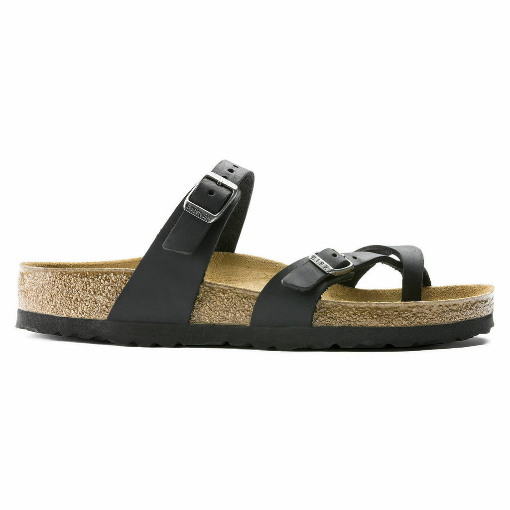 NEW BIRKENSTOCK WOMENS MAYARI BLACK OIL LEATHER SANDAL 37-42 REGULAR 171481