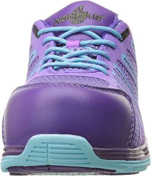 NAUTILUS WOMEN'S SAFETY TOE ATHLETIC WORK SHOE LIGHTWEIGHT sz 9.5 M PURPLE N1792