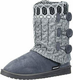 MUK LUKS WOMEN'S CHERYL FLAT SWEATER KNIT FASHION BOOTS 11 LIGHT GREY 16760 050