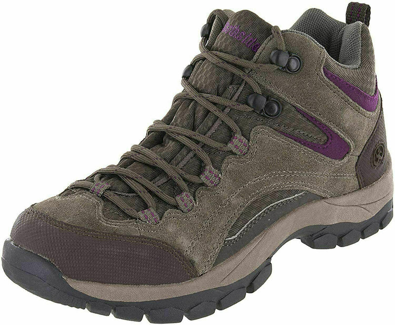 NORTHSIDE WOMEN PIONEER TRAIL HIKING SUEDE BOOTS sz 10 STONE / BERRY 314532W299