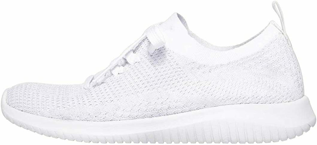 SKECHERS WOMEN ULTRA FLEX STATEMENTS SNEAKER COMFORT WALK 8.5 WHITE SILVER 12841