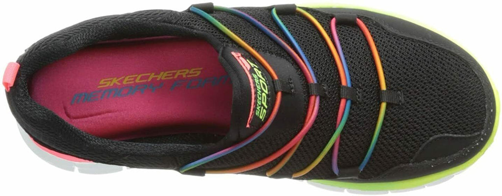 SKECHERS WOMEN'S SYNERGY LOVING LIFE MEMORY FOAM SNEAKERS sz 6.5 EW BLACK/MULTI