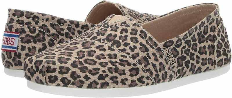 SKECHERS WOMEN'S BOBS PLUSH HOT SPOTTED BALLET LAT SHOES 11 W LEOPARD 33417W