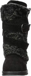 MUK LUKS WOMEN'S NIKKI BELT WRAPPED FAUX SUEDE WINTER BOOT sz 7 BLACK 17088-002