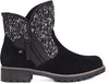 MUK LUKS WOMEN'S GERRI ZIP UP ANKLE FASHION BOOT MARLED KNIT sz 7 BLACK 16925-01