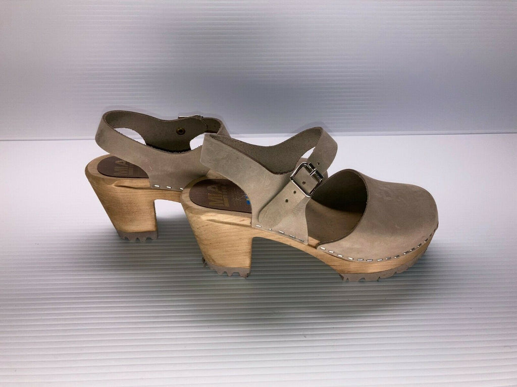 NEW MIA WOMEN ABBA CLOG INSPIRED SANDALS KHAKI LUG SOLE EU 37 US 6.5 FREE SHIP