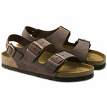 NEW BIRKENSTOCK MENS MILANO REGULAR WIDTH SANDAL HABANA LEATHER FOOTBED 34871