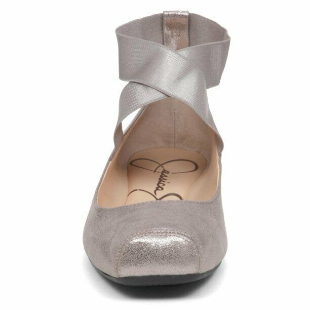 JESSICA SIMPSON WOMEN'S MANDALAYE BALLET FLATS sz 7.5 M GUNMETAL 707JS3127