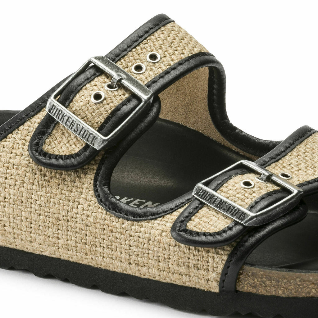 BIRKENSTOCK ARIZONA TEXTILE NATURAL JUTE BLACK