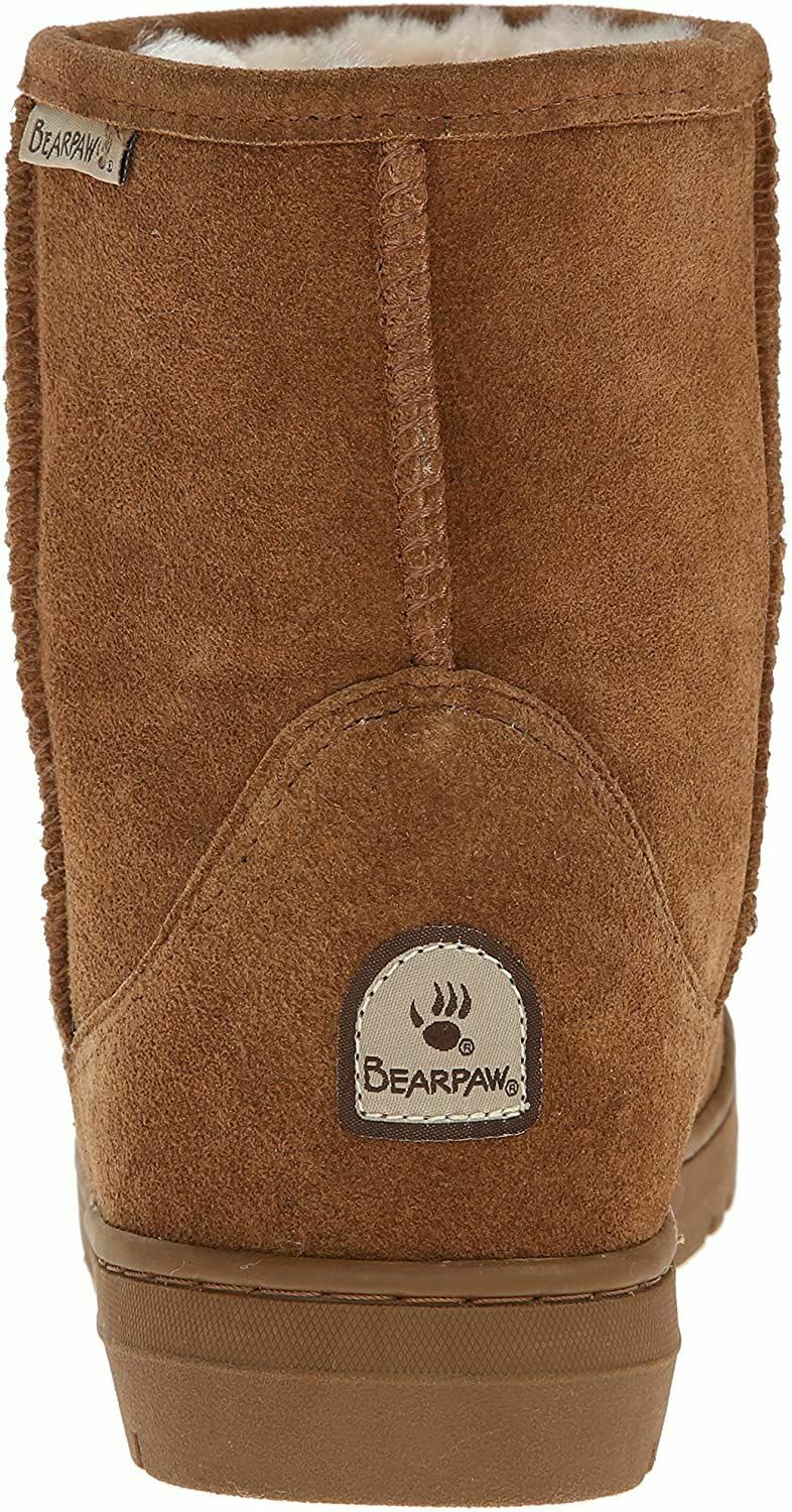 BEARPAW MEN'S PATRIOT SUEDE WINTER SHORT FAUX FUR BOOTS sz 12 M HICKORY 1693M