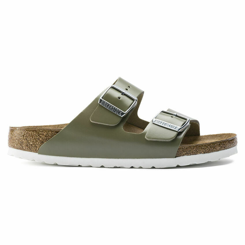 NEW BIRKENSTOCK WOMEN ARIZONA SANDAL LEATHER KHAKI 1014176 NARROW FREE SHIP