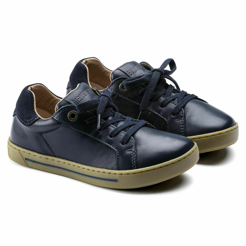 BIRKENSTOCK KID PORTO LEATHER SNEAKER SHOE NAVY 101783 YOUTH UNISEX LACE UP