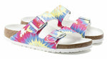 BIRKENSTOCK ARIZONA HEX TIE DYE MULTI GREY WOMENS BIRKO FLOR SANDAL NARROW FLAT