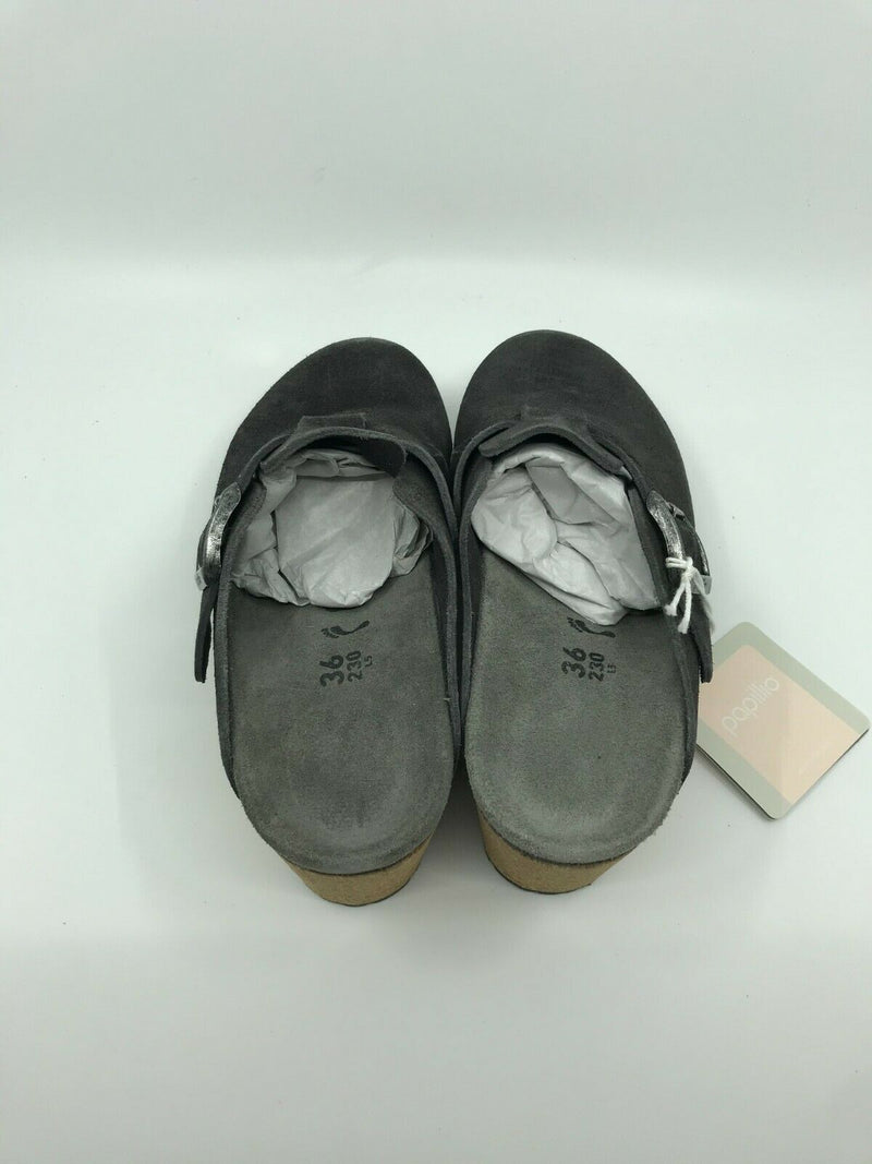 BIRKENSTOCK WOMENS FANNY SUEDE CLOG ANTHRACITE SIZE 36EU(5-5.5US) FREE SHIPPING