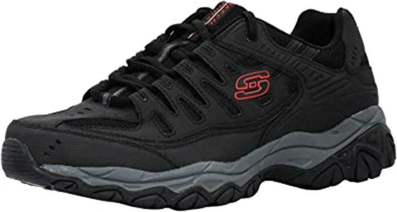 SKECHERS MEN'S AFTER BURN M.FIT LACE UP TRAINER SNEAKERS 11 BLACK GREY RED 50125