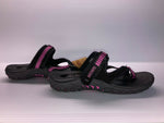 NEW SKECHERS WOMEN'S REGGAE-RASTA SANDALS BLACK/FUCHSIA sz 9 FREE SHIP 46444