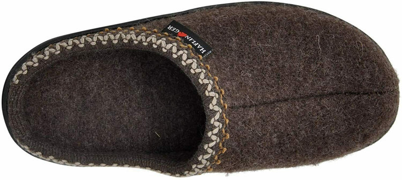 HAFLINGER AT UNISEX ADULTS WOOL LINING SLIPPERS ALL NATURAL EU 42 SMOKEY BROWN