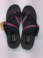 NEW SKECHERS WOMEN'S REGGAE-RASTA SANDALS BLACK/FUCHSIA sz 9 FREE SHIP 46444